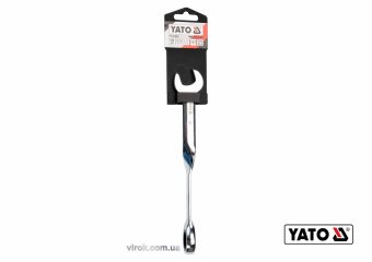 YATO Ключ ріжково-накидний, кручений 90° з тріщаткою YATO : М= 19 x 239 мм, HRC 40-45, Cr-V  | YT-01