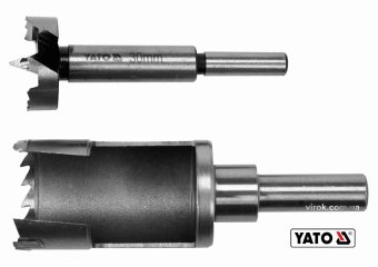 YATO Свердла по дереву: коронка і фреза YATO : Ø=30 мм, l=110/90 мм- коронка/фреза, 2 шт  | YT-33833