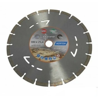 Круг алмазний сегментний 300х25,4 мм EXPLORER, сегмент 10 мм, метал, бетон, камінь, асфальт