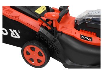 YATO Газонокосарка на 4-х колесах акумул. YATO: 2х Li-Ion 18В 2 Агод, обрізн діап.Ø=34см, ємність 35