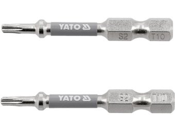 Насадка викруткова YATO TORX T10 х 50 мм. HEX 1/4", покрита нікелем, 2 шт.[10]