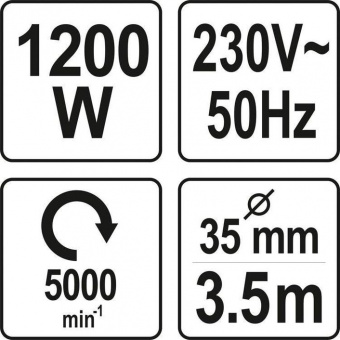 YATO Вібратор для укладання бетону мережевий YATO : 1200 Вт, з булавою l= 3 м, Ø= 35 мм  | YT-82600