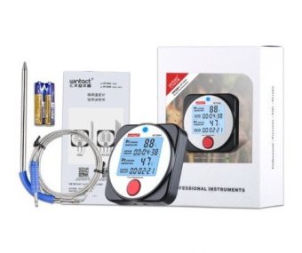 Термометр цифровой для барбекю 2-х канальный Bluetooth, -40-300°C WINTACT WT308A