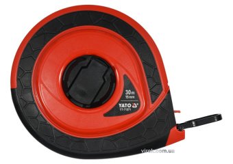 YATO Рулетка вимірювальна скловолоконна YATO : L= 30 м, b= 15 мм, ручне змотування, закритий корпус 