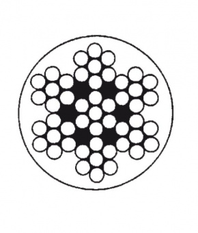 Трос нержавеющий 7X7 в черной ПВХ оболочке 5/7 мм A4