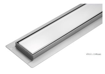FALA Трап підлоговий для душу з нержавіючої сталі "WHITE GLASS" ; 90х 7х 7 см  | 75384