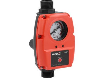 Реле тиску рідин YATO від ел. мережі 230В. макс. струм- 10А, макс./ стартовий тиск- 10/ 1-6 Bar [12]