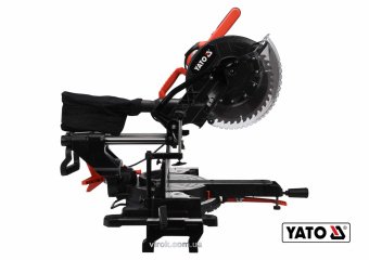 YATO Пила торцьовальна з протяжкою і лазером YATO: P=1.8 кВт, диск Ø=305/30мм, гл. різу 90°/45°-105/