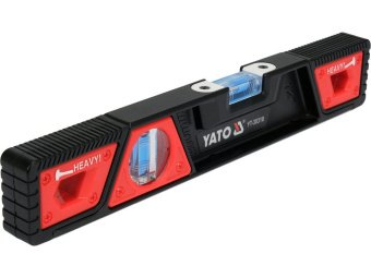 Рівень ударостійкий з магнітами YATO: L= 30 см. 2 капсули в алюмінієвому корпусі [40]