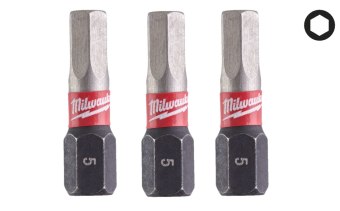 MILWAUKEE Біта SHOCKWAVE, Hex5,0, 25мм, (3шт)