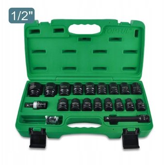 Набор ударных головок для пневмогайковерта TOPTUL 1/2" 10-32мм 27ед. GCAI2701