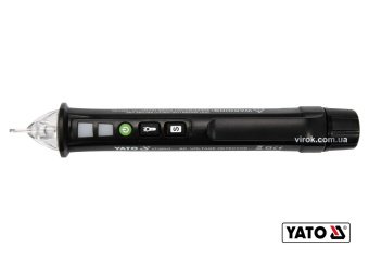 YATO Індикатор напруги мережі індуктивний бездотичний YATO: 12/48-1000 В, з ліхтарем, живл. 2 х ААА 
