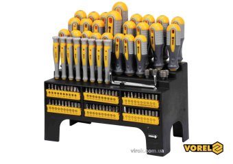VOREL Набір викруток і викруткових насадок : Cr-V, 100 шт  | 60750