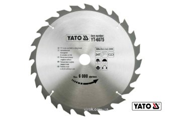 YATO Диск пиляльний победітовий по дереву YATO: 300х30x3.2x2.2 мм, 24 зубці, R.P.M до 6000 1/хв  | Y