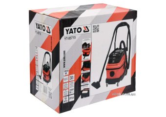 YATO Порохотяг промисловий мережевий YATO: 1600Вт, збірна ємність- 30л, з ручним струшуванням фільтр