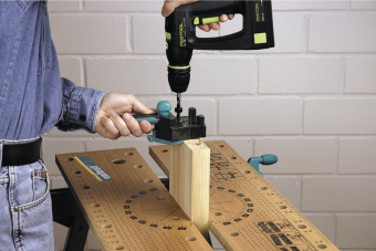 Wolfcraft шаблон для шкантования Ø 6, 8, 10 // 4640000