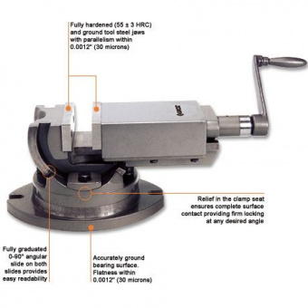 GROZ Тиски 2х осные высокоточные 75мм, раскрытие 75мм, глубина 34мм AMV/SP/75