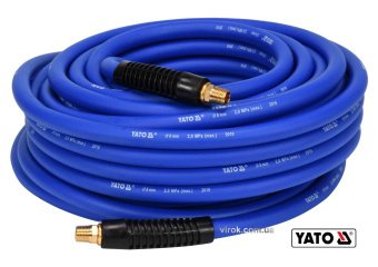 YATO Шланг пневматичний гібридний (ПВХ+БНК) YATO: Ø8.0 мм x 20м, Ø=1/4", тиск ≤ 2 MPa, різьбов. з'єд