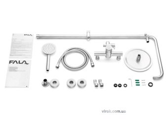 FALA Душовий комплект STEELY 1 : 2 функції, регульована висота 96- 126 см  | 75662