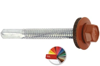 Саморез с усиленным сверлом и шайбой 5,5х32 RAL