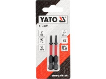 Насадка викруткова ударна YATO TORX T10 х 50 мм. HEX 1/4", 2 шт.[10]