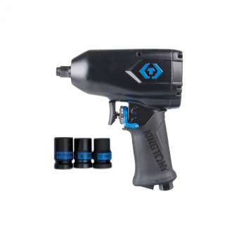 KING TONY Пневматический гайковерт 1/2" 881 Hм, в комплекте 3 торцевые головки (17,19,21) | P33431-0