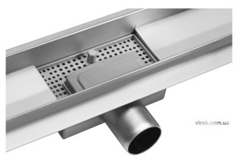 FALA Трап підлоговий для душу з нержавіючої сталі "WHITE GLASS" ; 70х 7х 7 см  | 75382