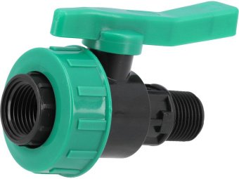 Кран кульовий до водяних пластикових труб  Ø= 1/2" Х 1/2" F/M-різьб FLO з поліпроп, для тиску 16Bar