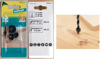 Wolfcraft упор ограничения глубины (3 шт.) Ø 6, 8, 10 // 2751000