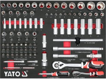 Шафа з інструментами YATO, на колесах, 7 шуфляд, 977x 725x 480 мм, набір 157 елем.
