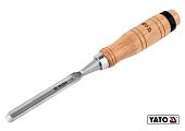 YATO Стамеска напівкругла YATO : b= 10 мм, клинок- 125 мм, дерев'яна ручка- 112 мм  | YT-62821