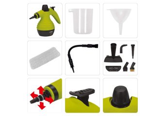 LUND Пароочисник мережевий : 1 кВт, ємність- 350 мл, макс. t= 110 °С, 10 насадок  | 67200