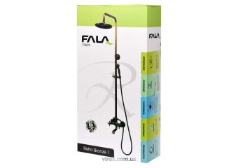 FALA Душовий комплект RETRO BRONZE 1 : 2 функції, регульована висота 95-130 см  | 75829