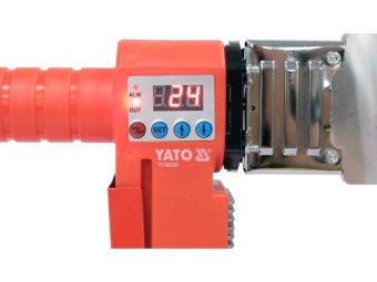 Паяльник для термопластикових труб YATO елек-мереж 175-245 В, P=800Вт, Ø=16-32мм з 4 адаптерами