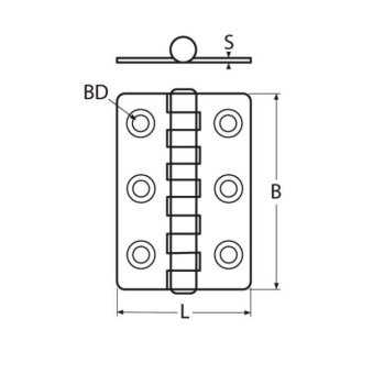 Петля нержавеющая 814798 40x60x1.5 (AISI 304)
