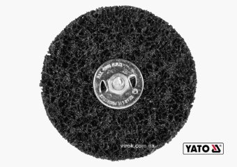YATO Щітка зачисна дискова YATO : Ø=100 мм, зі шпинделем Ø=6 мм. з нетканого волокна, до дрилі  | YT
