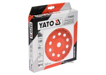 YATO Диск шліфувальний алмазний YATO : 180 х 22.2 мм, 6600 об/хв, M14  | YT-60323