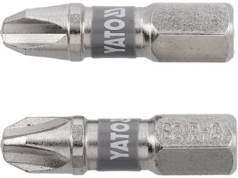 Насадка викруткова YATO PH3 х 25мм. HEX 1/4" нікельована, 2 уп/шт.[10]