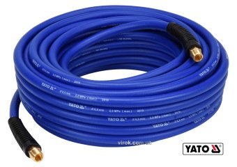 YATO Шланг пневматичний гібридний (ПВХ+БНК) YATO: Ø6.5мм x20м, Ø=1/4", тиск ≤ 2 MPa, різьбов. з'єдн.