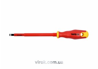 YATO Викрутка плоска діелектрична ізольована YATO : шліц SL6,5 x 150 мм. VDE до 1000V  | YT-2819
