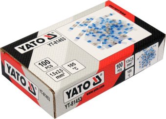 YATO Кембрики термоусадні при t≤ 105°C з припоєм YATO, прозорі для провідників 1.5- 2,5 мм², 100 шт 