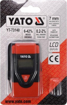 YATO Вологомір електронний для деревини і будматеріалів YATO межами- 0,2-42% з макс. глибин. чутлив.
