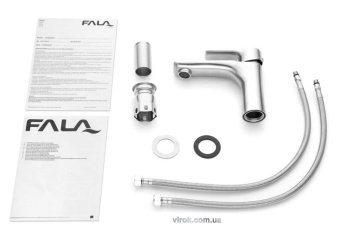 FALA Змішувач води для умивальника "STEELY 4" з кульовим регулятором(DW) | 75804