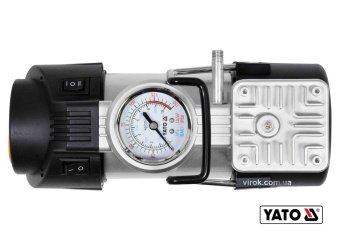 Компресор автомобільний YATO: 12 В, 180 Вт, тиск- 1MПа, 40л/хв, шланг- 1м, кабель- 3м +ліхтар LED[8]
