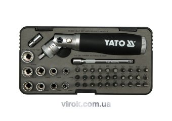 YATO Викрутка реверсивна YATO : тріщатка, насадки HEX 1/4": SL,H,PH,PZ,T.  | YT-2806