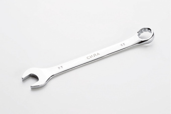 Ключ рожково-накидной полированный CrV 22мм СИЛА