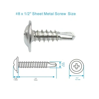 Саморез с прессшайбой нержавеющая сталь AISI 410 4,3х13 сверло