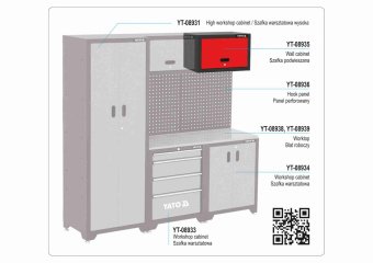 Шафа настінна для майстерні YATO : 660 x 305 x 410 мм [1]