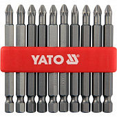 YATO Насадки викруткові YATO : "Philips" PН2 x 75 мм. HEX 1/4". 10 шт  | YT-0480