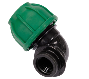 FLO Коліно 90° до водяних пластикових труб з внут. різьбою 25 мм-1/2" поліпропілен., для тиску 1 MPa